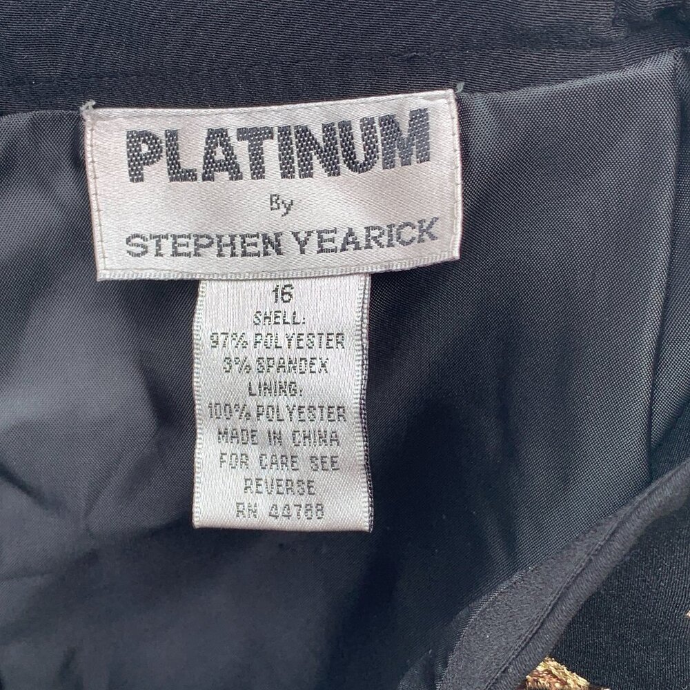 Platinum by Stephen Yearick Vintage Black with Gold Embroidery Midi Skirt - Picture 3 of 3